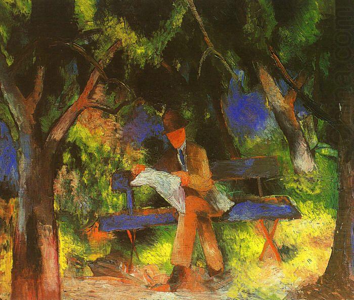 Man Reading in a Park, August Macke